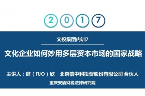 文投集团内训7：庹（TUO）欣——文化企业如何妙用多层资本市场的国家战略2