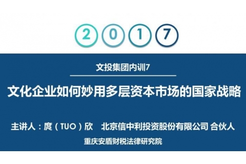 文投集团内训7：庹（TUO）欣——文化企业如何妙用多层资本市场的国家战略1